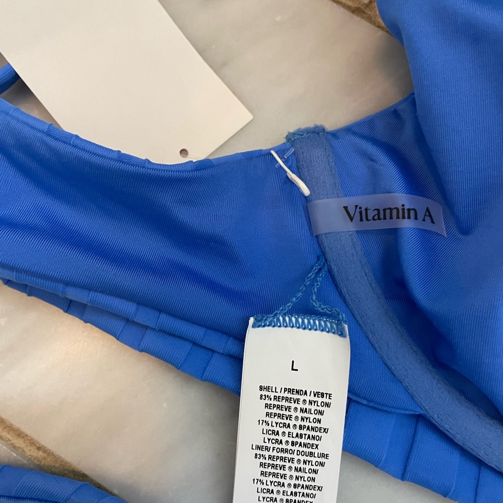Vitamin A Blue Ribbed Bikini - Picture 3 of 5